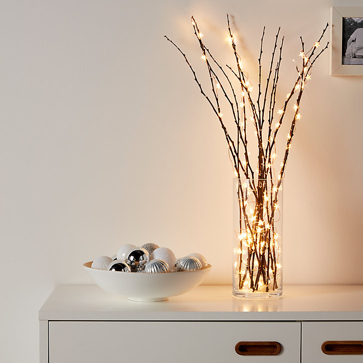 Guirlande lumineuse LED intérieure blanc chaud câble cuivre 8,22 m décor étoile