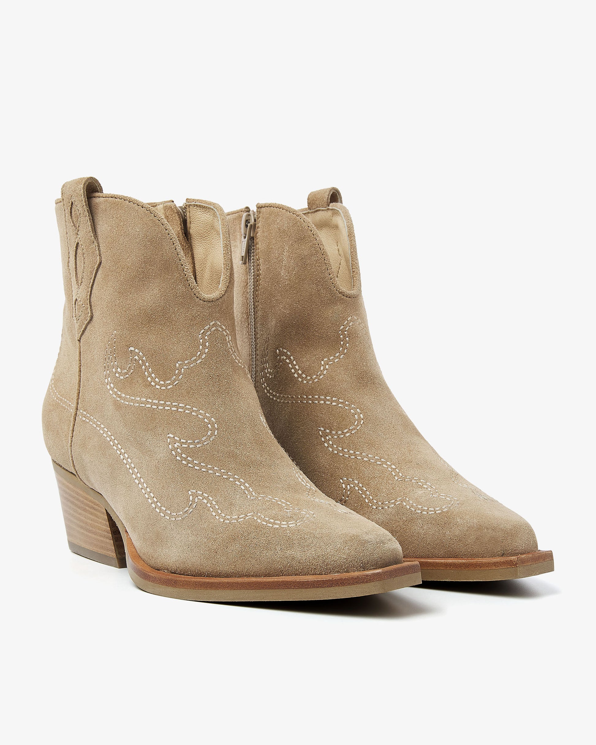 VIA VAI beige enkellaarsjes Do Olivia