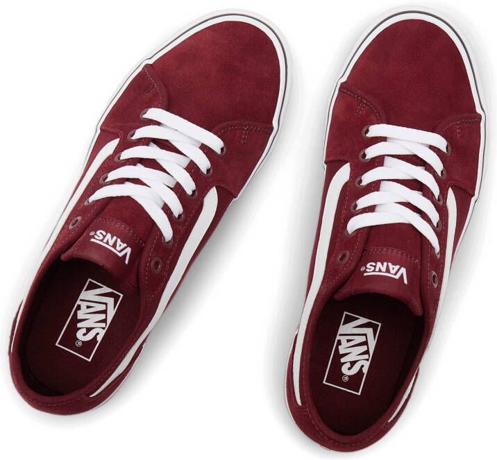 VANS Filmore Decon suède sneakers donkerrood wit