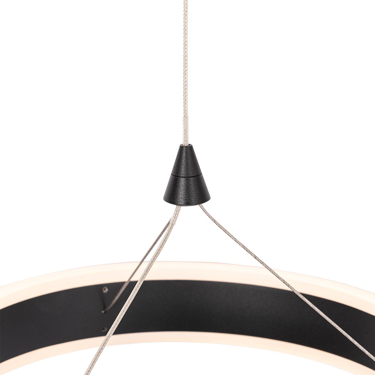 Hanglamp zwart rond incl. LED 3-staps dimbaar 3-lichts - Lyani