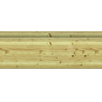 Sleufpaal tussen grenen ca. 8,8 x 8,8 cm, lengte ca. 270 cm