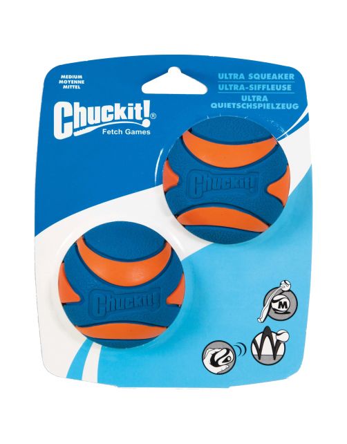Chuckit Ultra Squeaker Ball Blauw&Oranje - Hondenspeelgoed