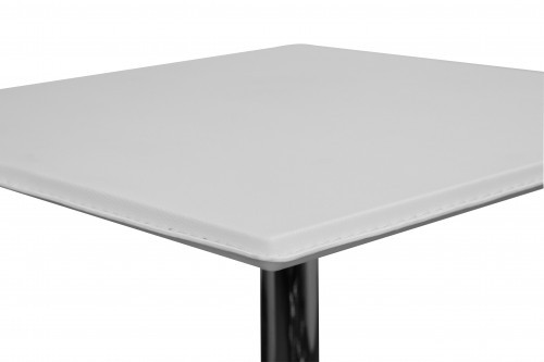 Stehtisch - weiß-chromfarben - Kunstleder - 104 cm hoch