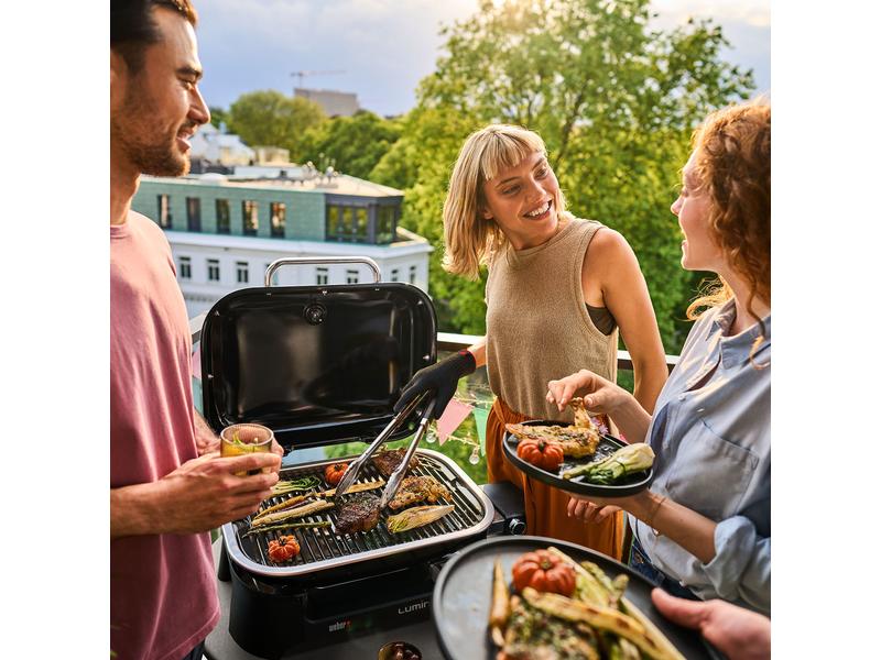 Weber Standgrill Elektro Lumin, Schwarz Elektrogrill mit Stand