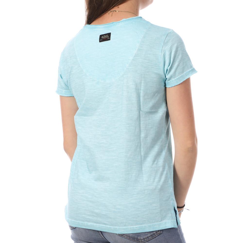 Von Dutch T-shirt Bleu Femme Von Dutch Aspect