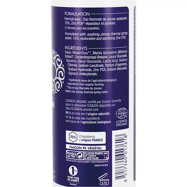 Espuma de barbear Jonzac Thermal Water Men Organic Fresh 150ml
