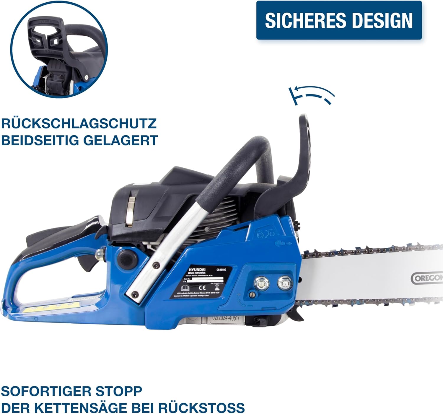 HYUNDAI Benzin-Kettensäge CS4618G | 45 cm/18