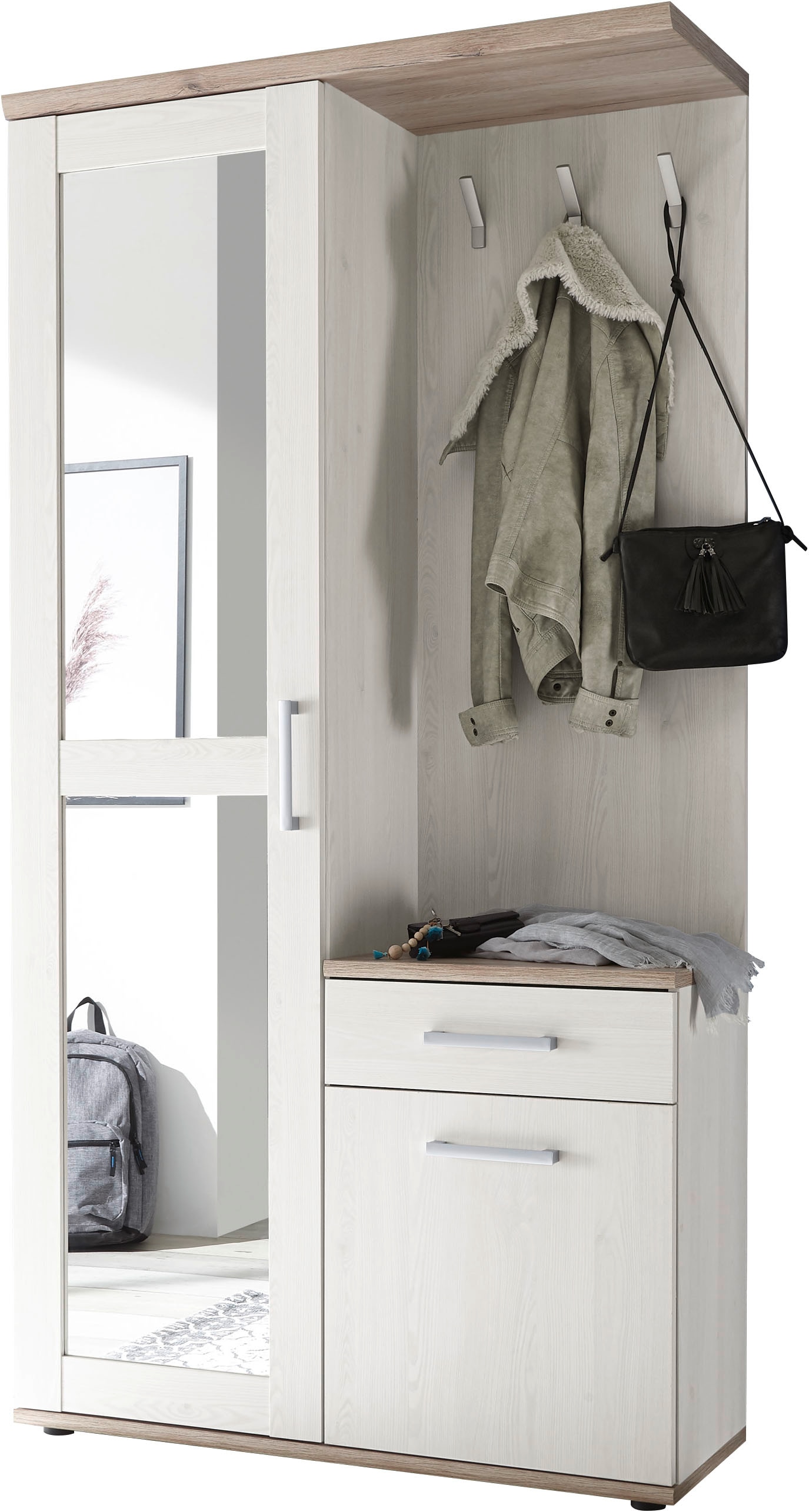HBZ Kompaktgarderobe »Romance im Landhausstil, BxHxT 50x71x38 cm« 1 Stk. tlg. Kommode mit 1 Tür, 1 Schubkasten mit 4 Einlegeböden, 1 Einlegeboden