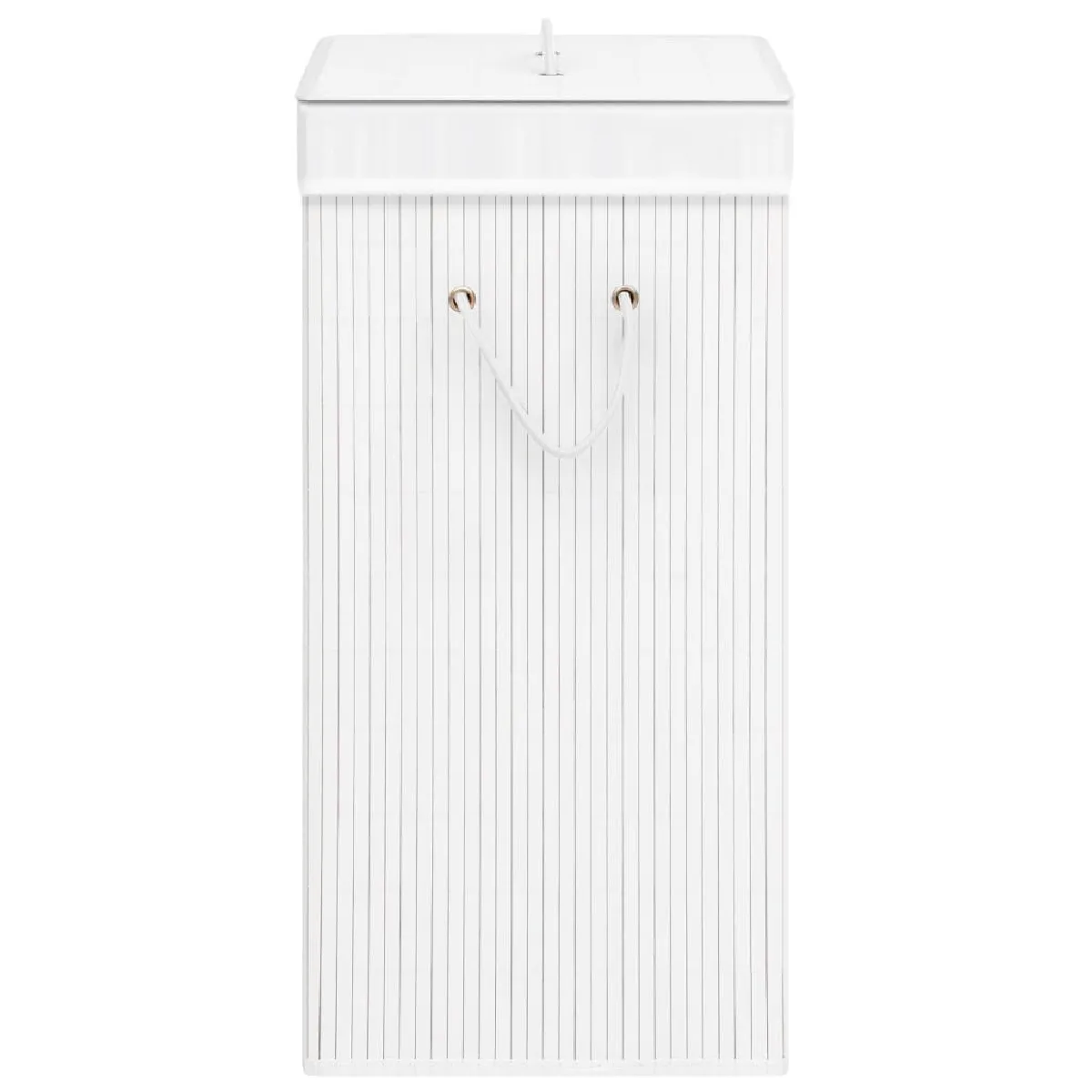 vidaXL Panier à linge bambou - Blanc
