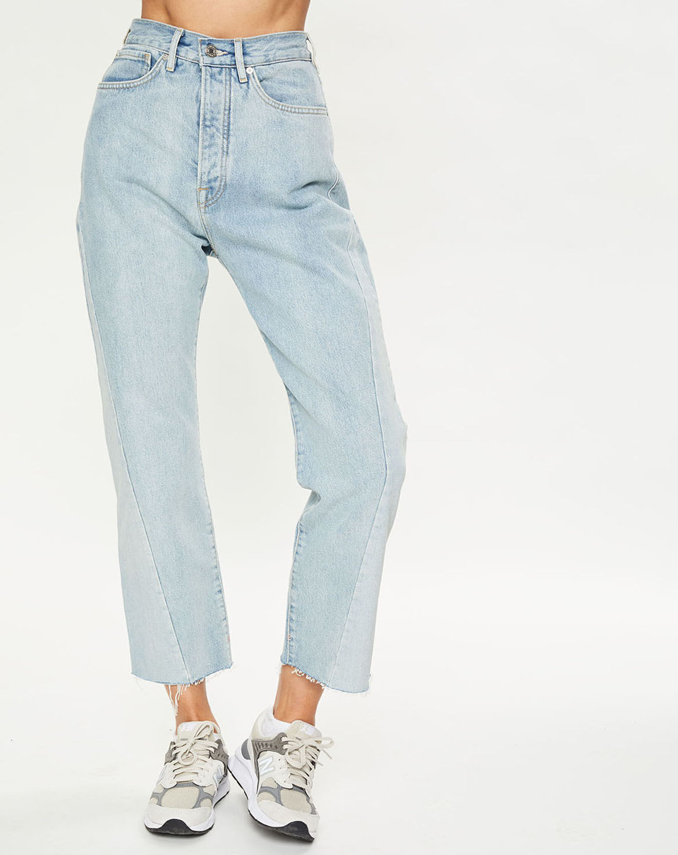 Scotch & Soda Jean boyfriend crop det couture bleu clair