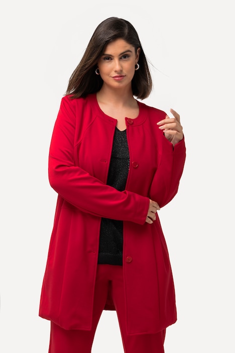 Longblazer, Ziernähte, Rundhals, Jersey