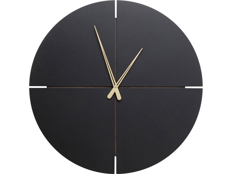 Kare Wanduhr Andrea 60 cm, Gold/Schwarz Analoge Wanduhr