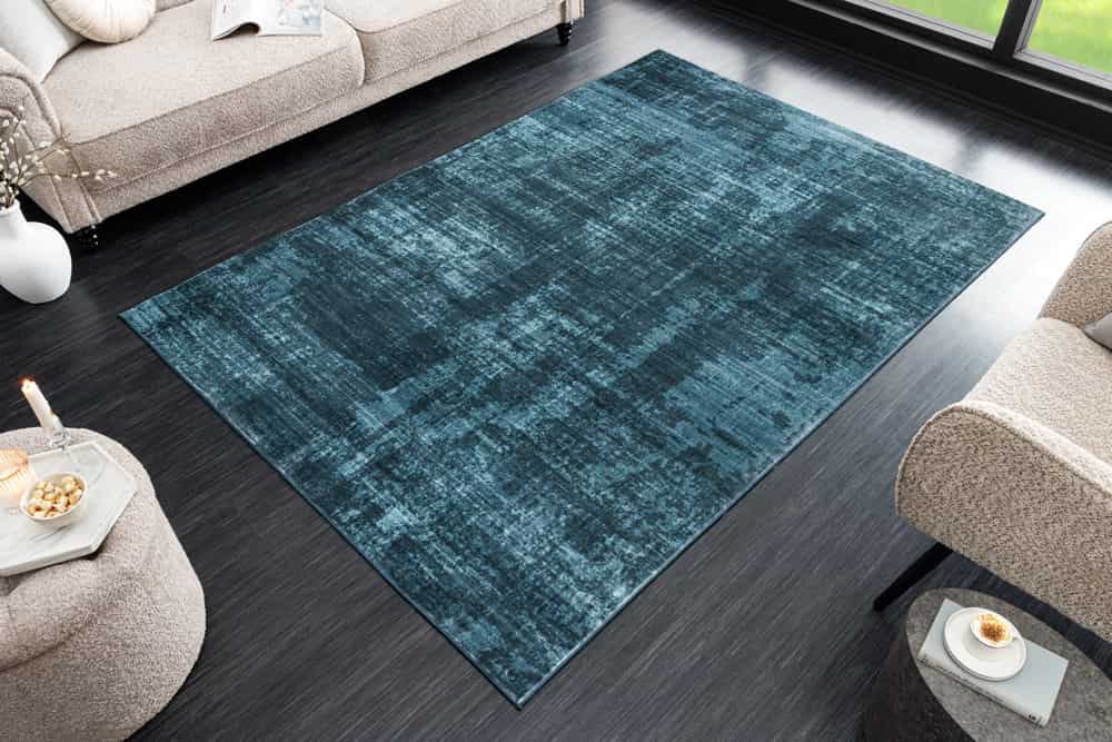 Moderner Teppich SOFT TOUCH 230x160cm blau Kurzflor Indoor-Teppich