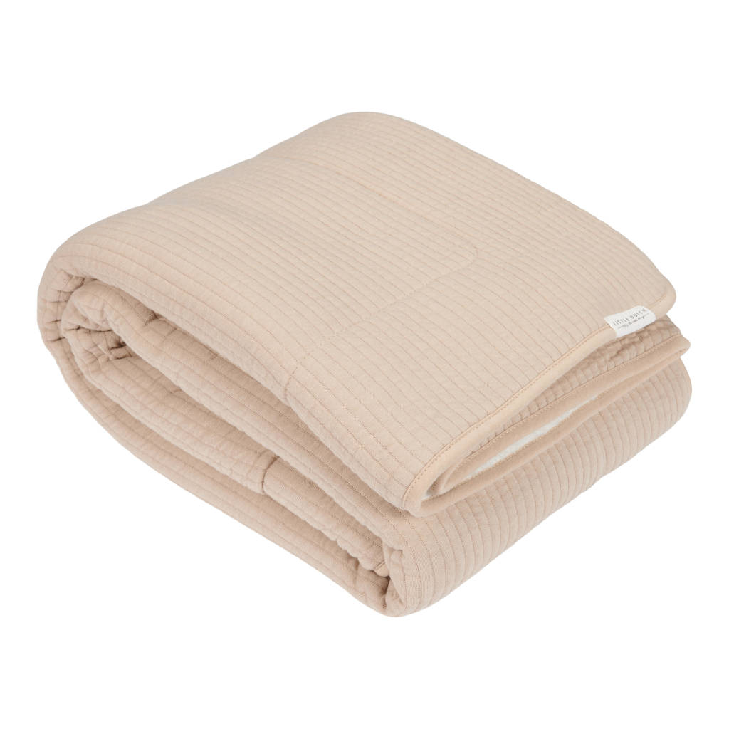 wiegdeken met teddy Pure Beige