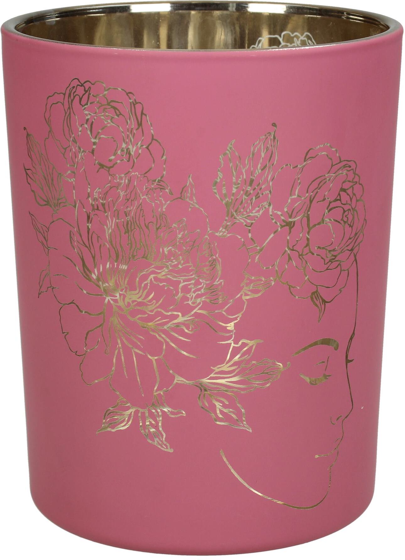 HD Collection waxinelichthouder roze D 10 H 12,5 cm