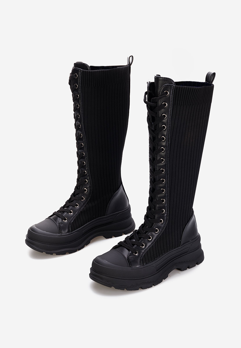 Bottes hautes à lacets noirs Vizela