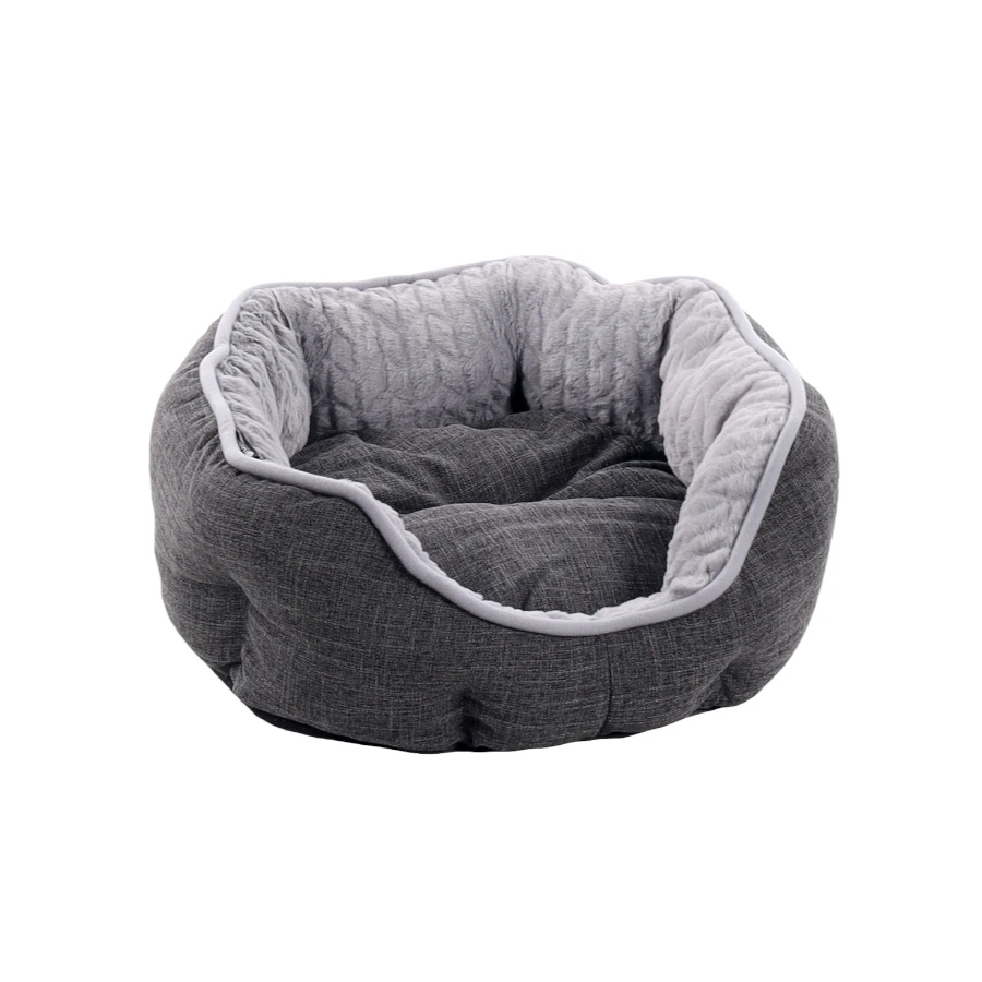Cama octogonal para cães e gatos Flamingo Zupo cinza escuro