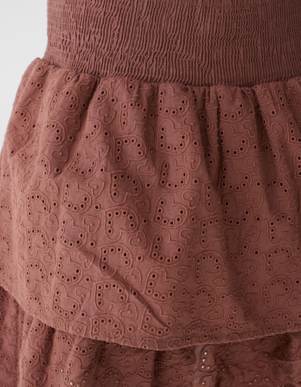 Embroidery Mini Rok Bruin