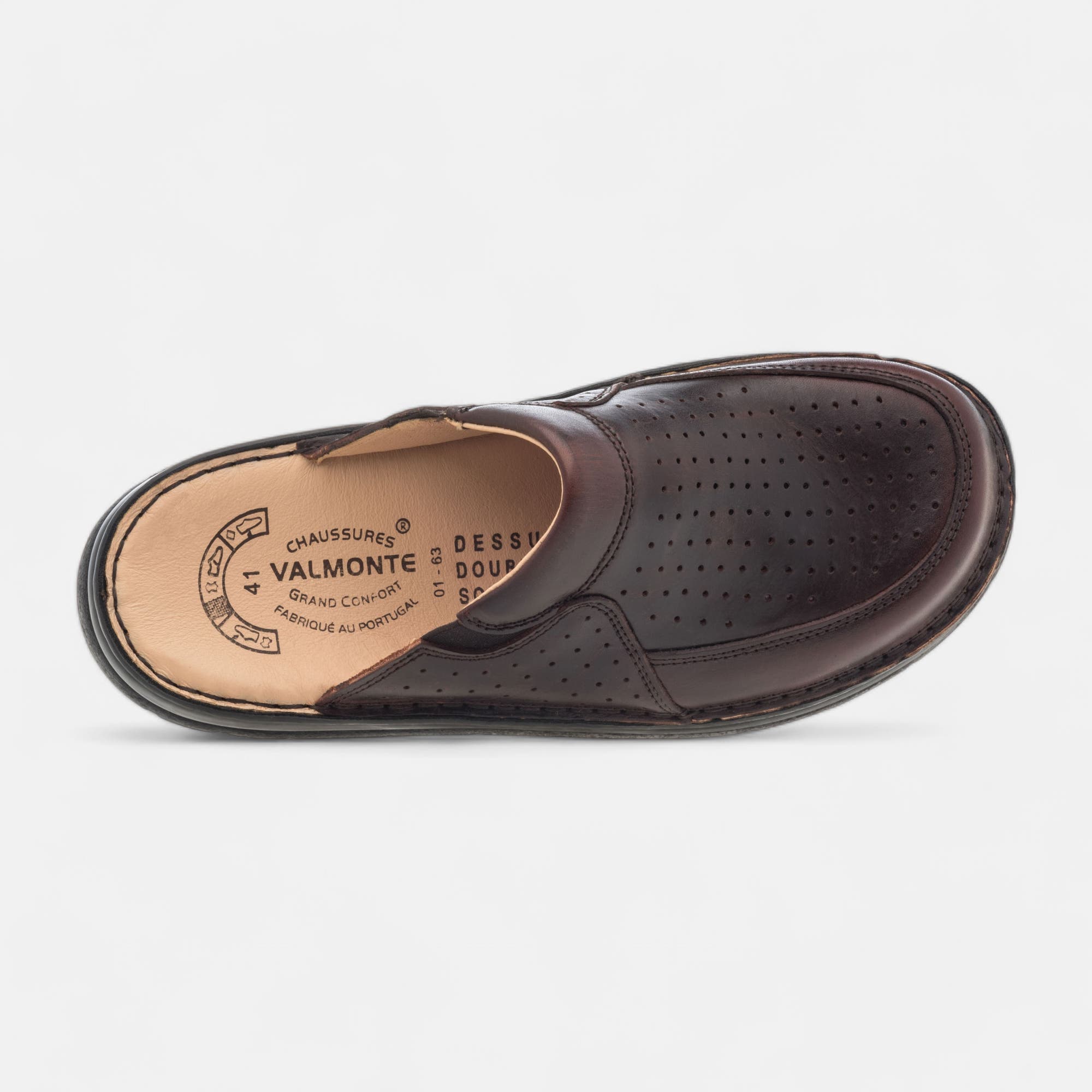 Sabots Homme en cuir cognac