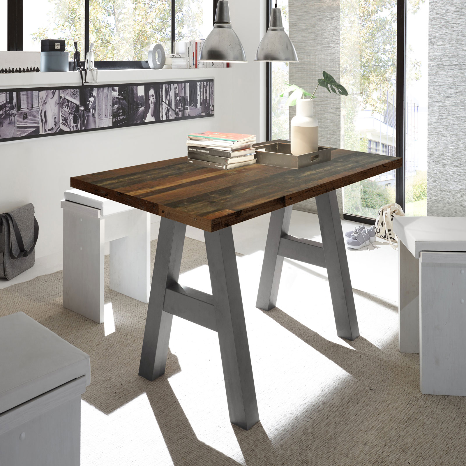 Esstisch - Texas Oak-graphit - 140 cm breit