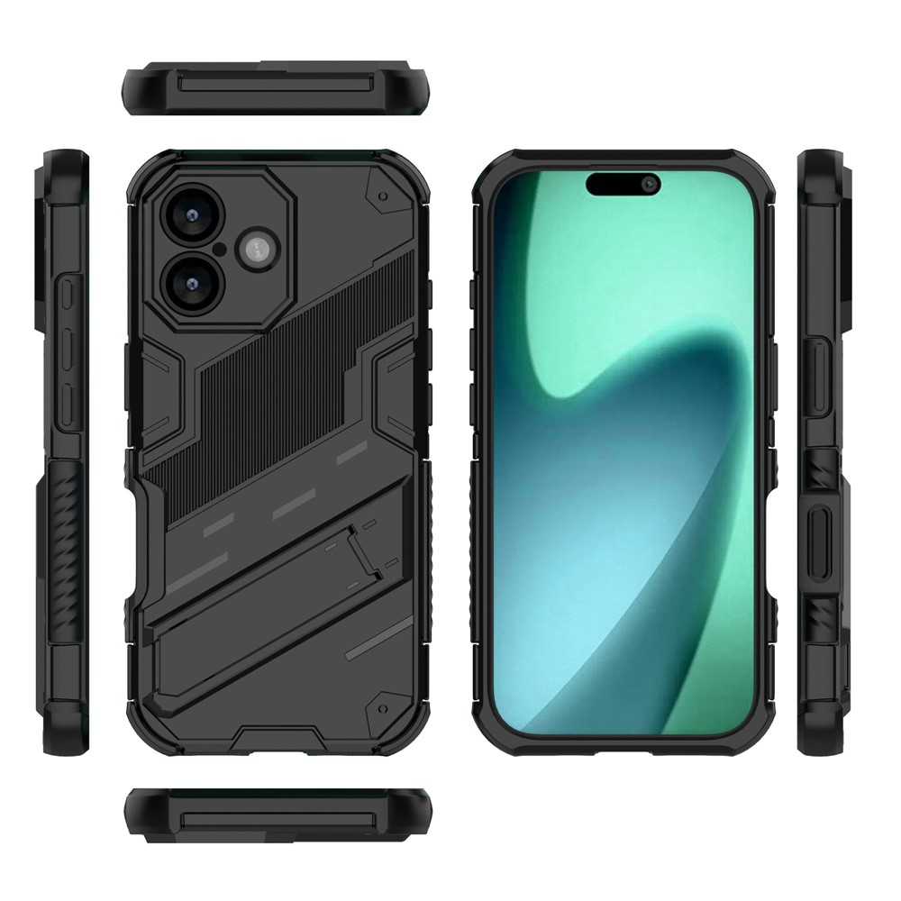 iPhone 17 Hybrid Hardcase Hülle   Kickstand Aufsteller - Schwarz