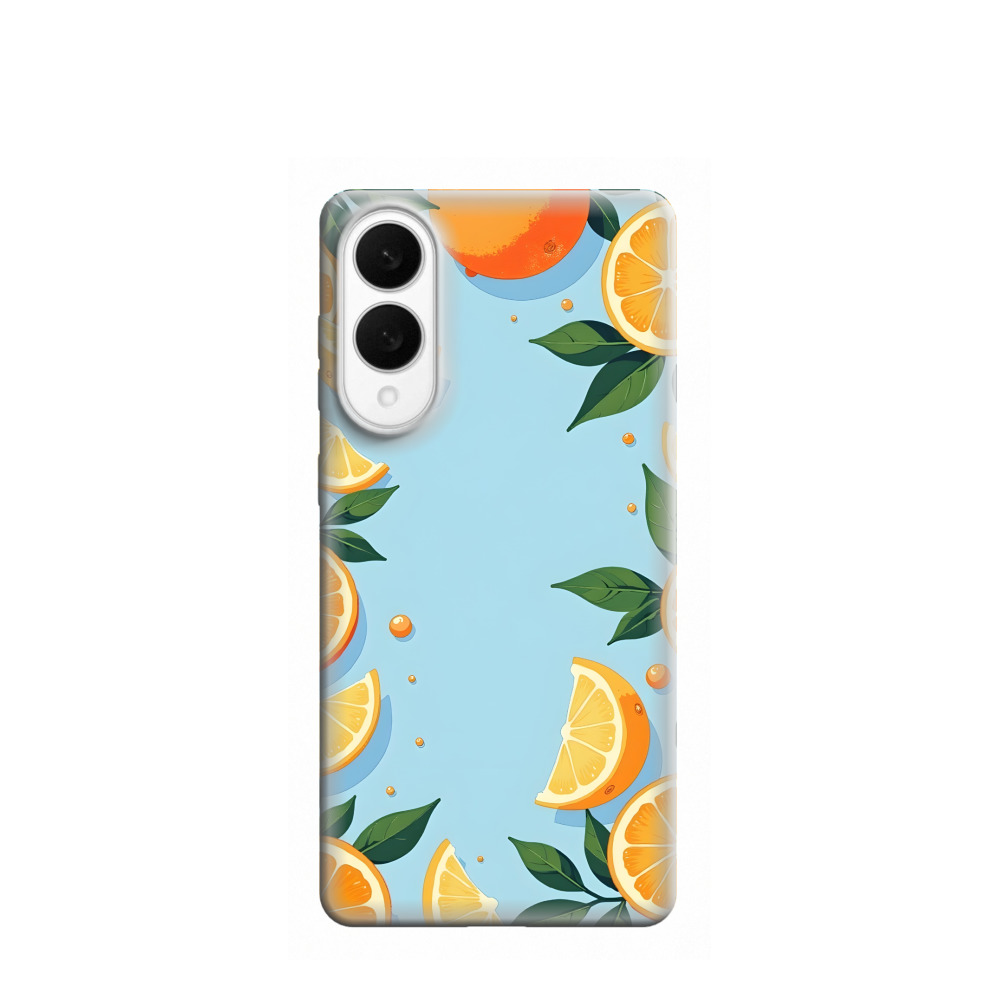 Samsung Galaxy S25 Edge Gummi Hülle Sommer Orange - Blau
