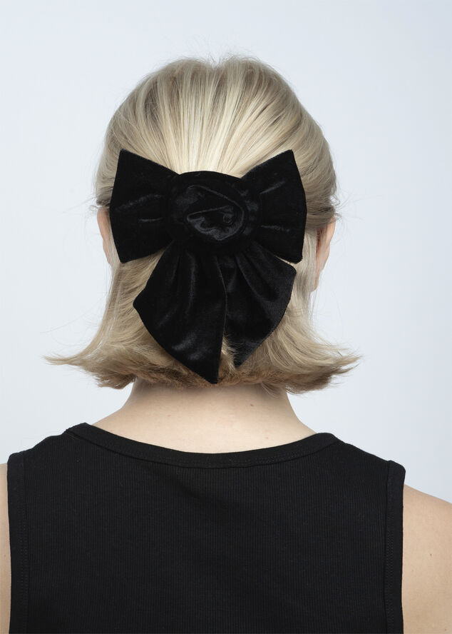 Sui Ava Rosie Velvet Bow Black