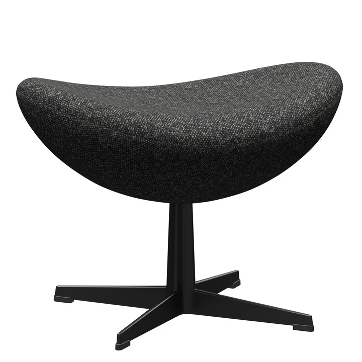 Fritz Hansen - Egg Fusshocker, PVD schwarz / Vanir Granite braun 373 (Jubiläumsedition 2022)