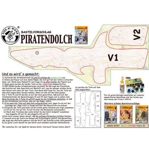 Kids at work piratendolk diy