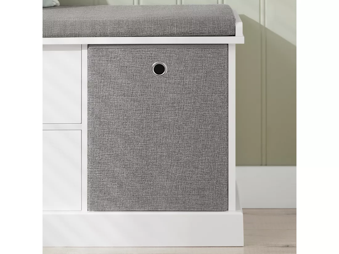 Banc de Rangement avec Coussin Rembourré Meuble Bas Entrée Commode à Chaussure Banquette, FSR66-HG