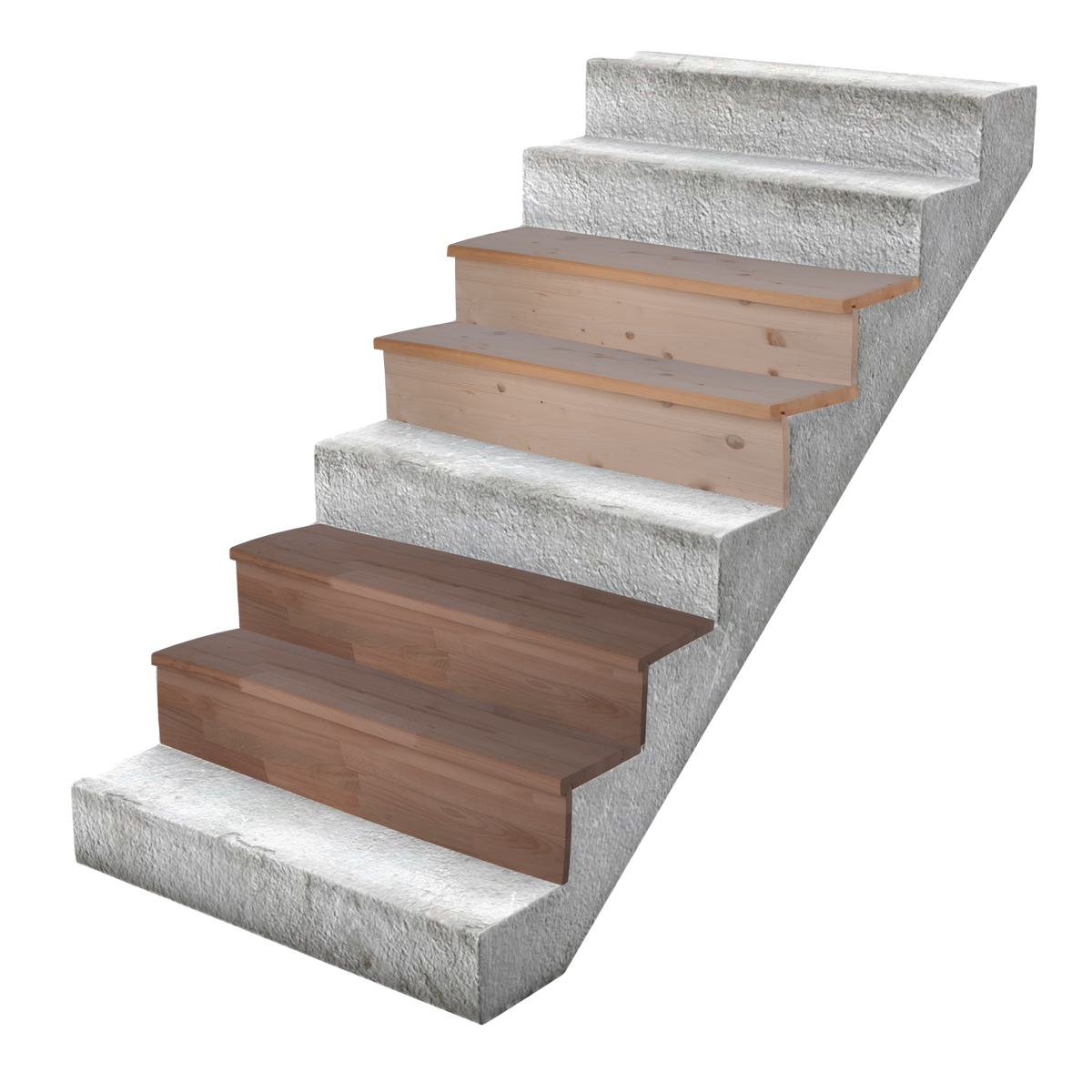 HandyStairs overstaptreden voor het bekleden van betonnen trappen – massief beukenhout – traptrede zonder stootbord – 100 cm