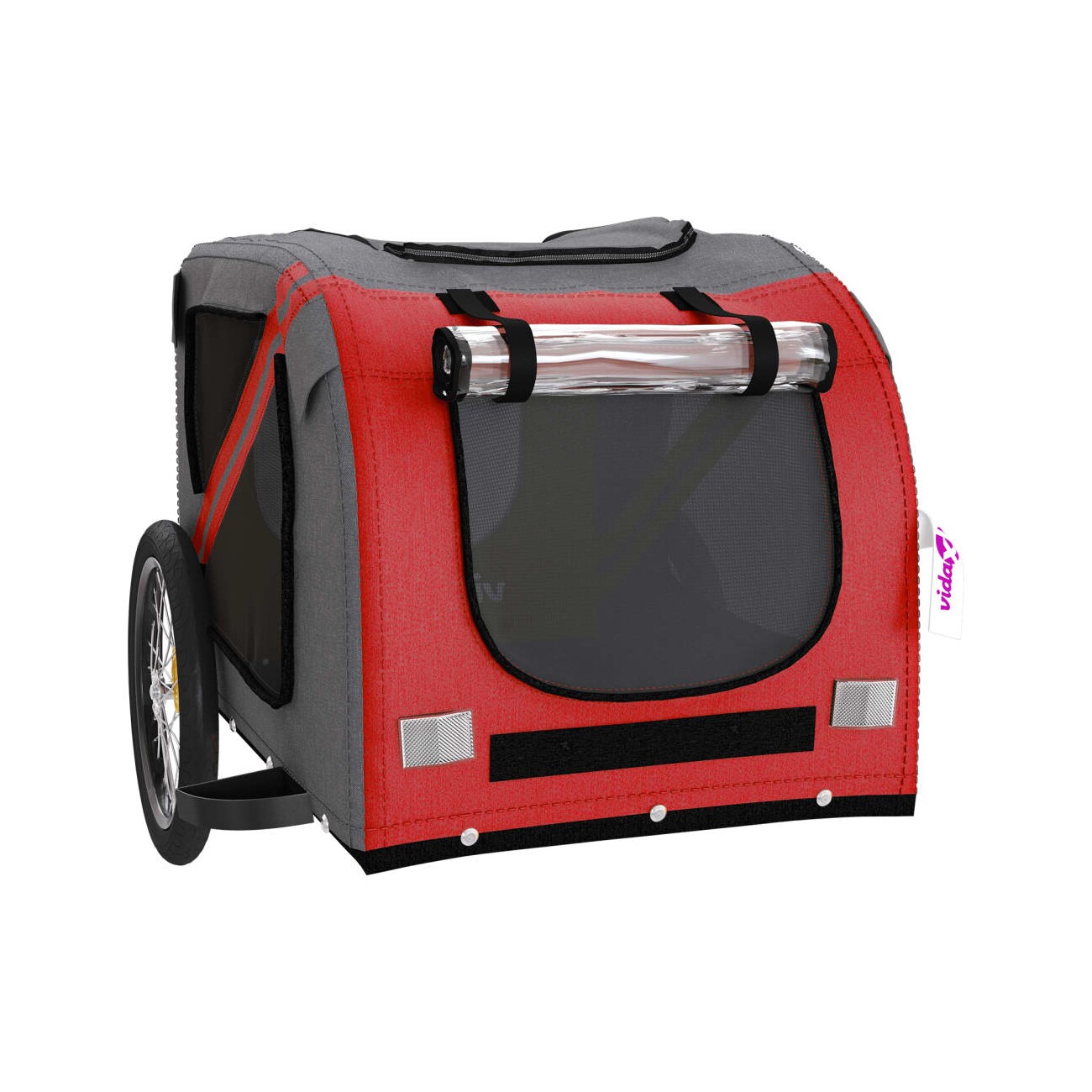VidaXL Fahrradanhänger Hund 133,5 x 69 x 73,5 cm (L x B x H) rot