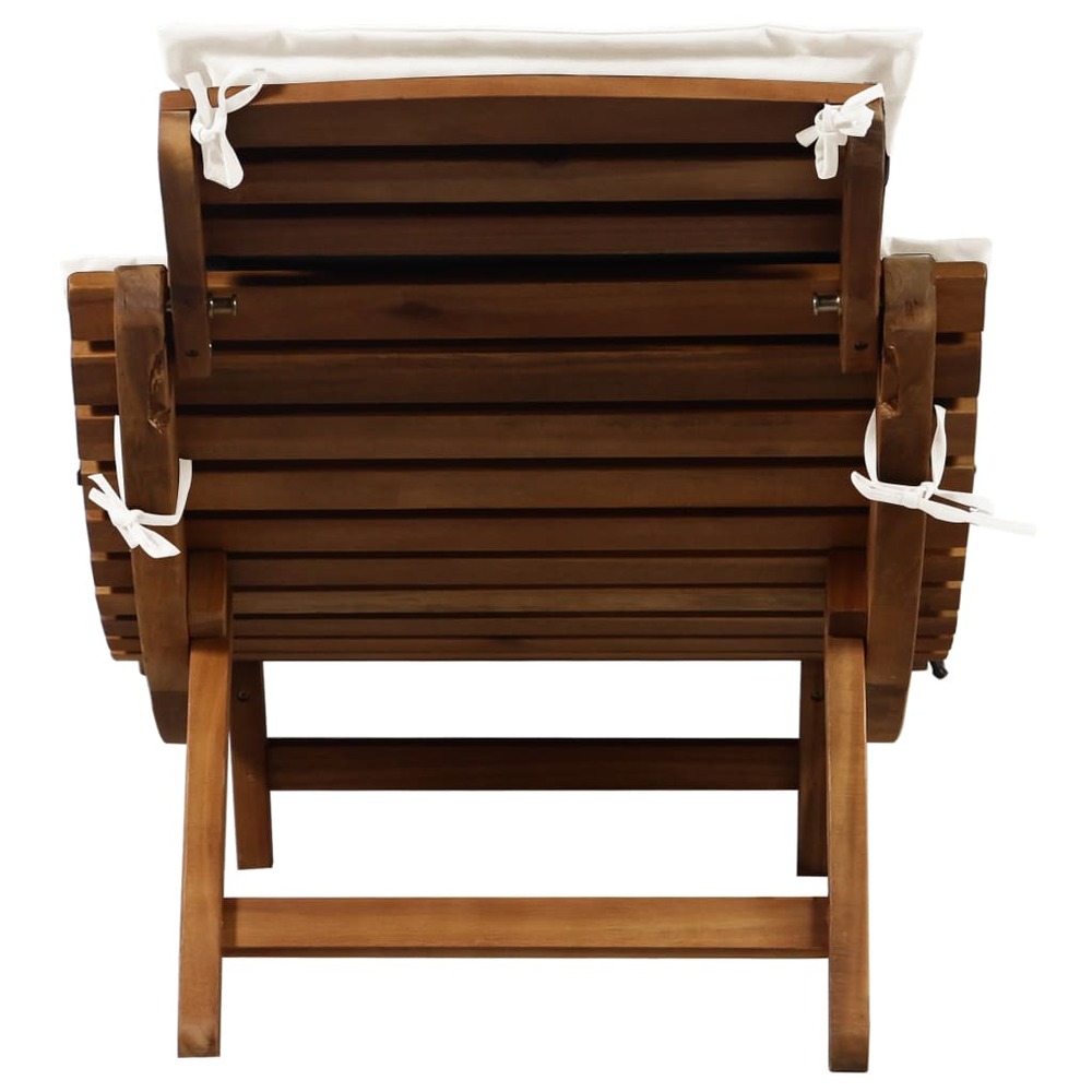 Chaise longue bois en acacia avec coussin