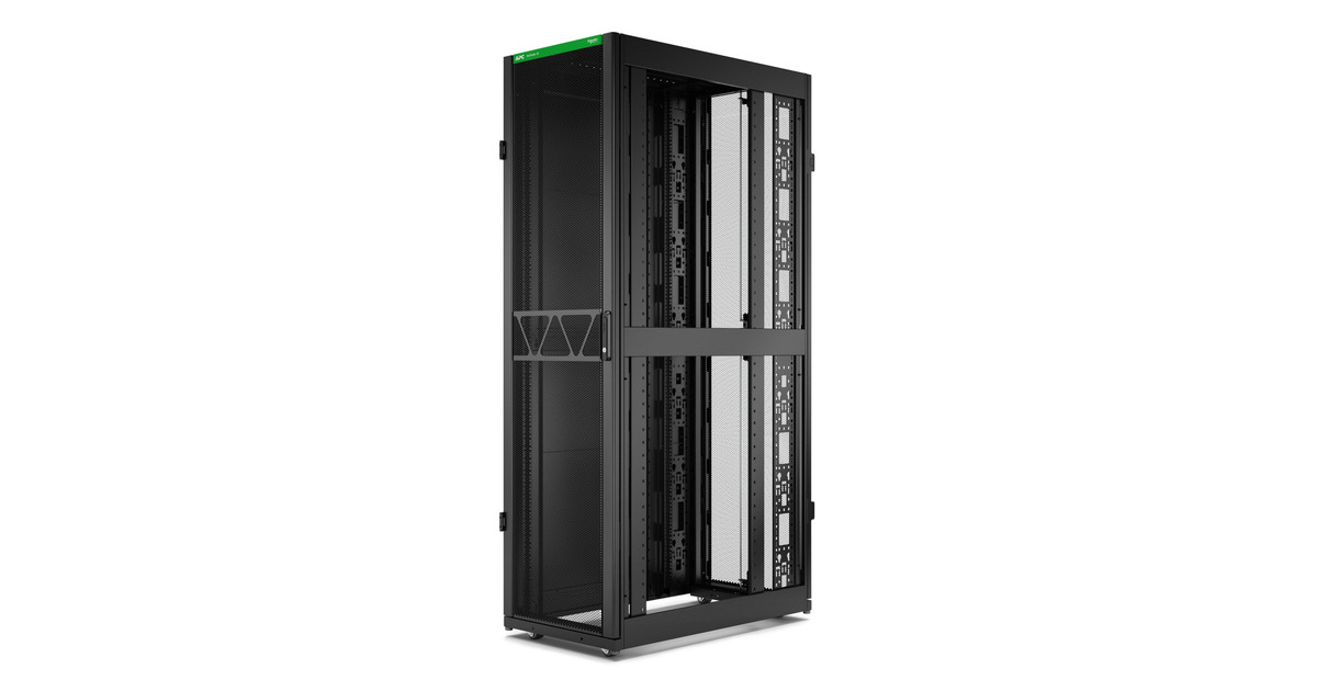 APCNetShelter SX Gen 2 AR3105B2, 45U server rack  (Zwart/groen, 60(b) x 212,4(h) x 107(d) cm, met zijkanten)