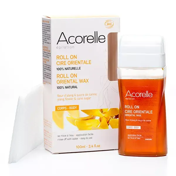 Cera depilatória roll-on orgânica oriental Acorelle 100ml