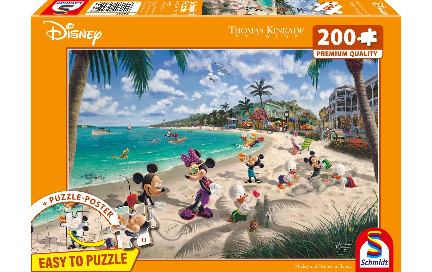 Puzzle Disney Mickey and Minnie in Florida 200 TeileGraspappe, Thomas Kinkade