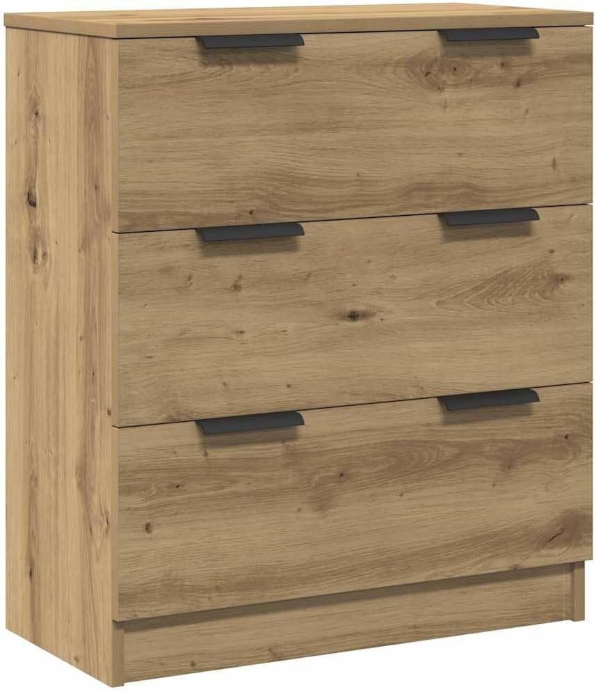 vidaXL Sideboards 3 STK. Artisan-Eiche 60x30x70 cm Holzwerkstoff, Buffetschrank, Küchenschrank, Wohnzimmerschrank, Schrank, Flurschrank