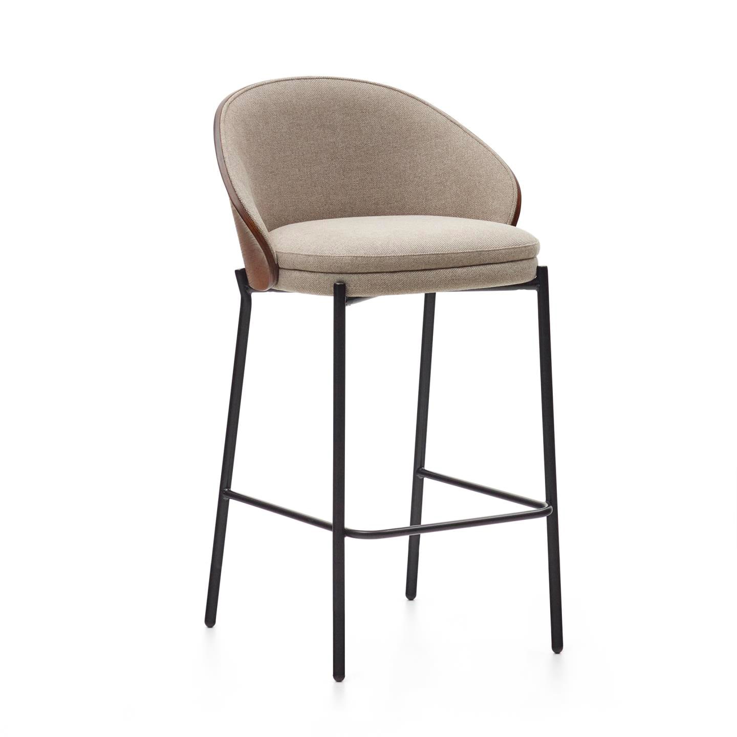 Kave Home Barhocker EAMY Chenille braun/schwarz