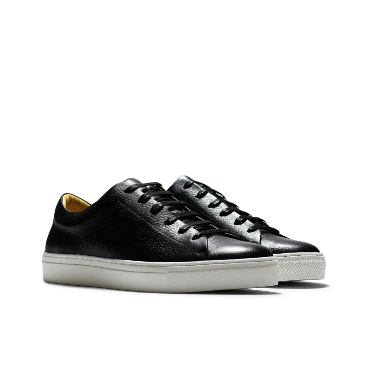 Kooper-Sneakers / Basket en cuir grainé noir