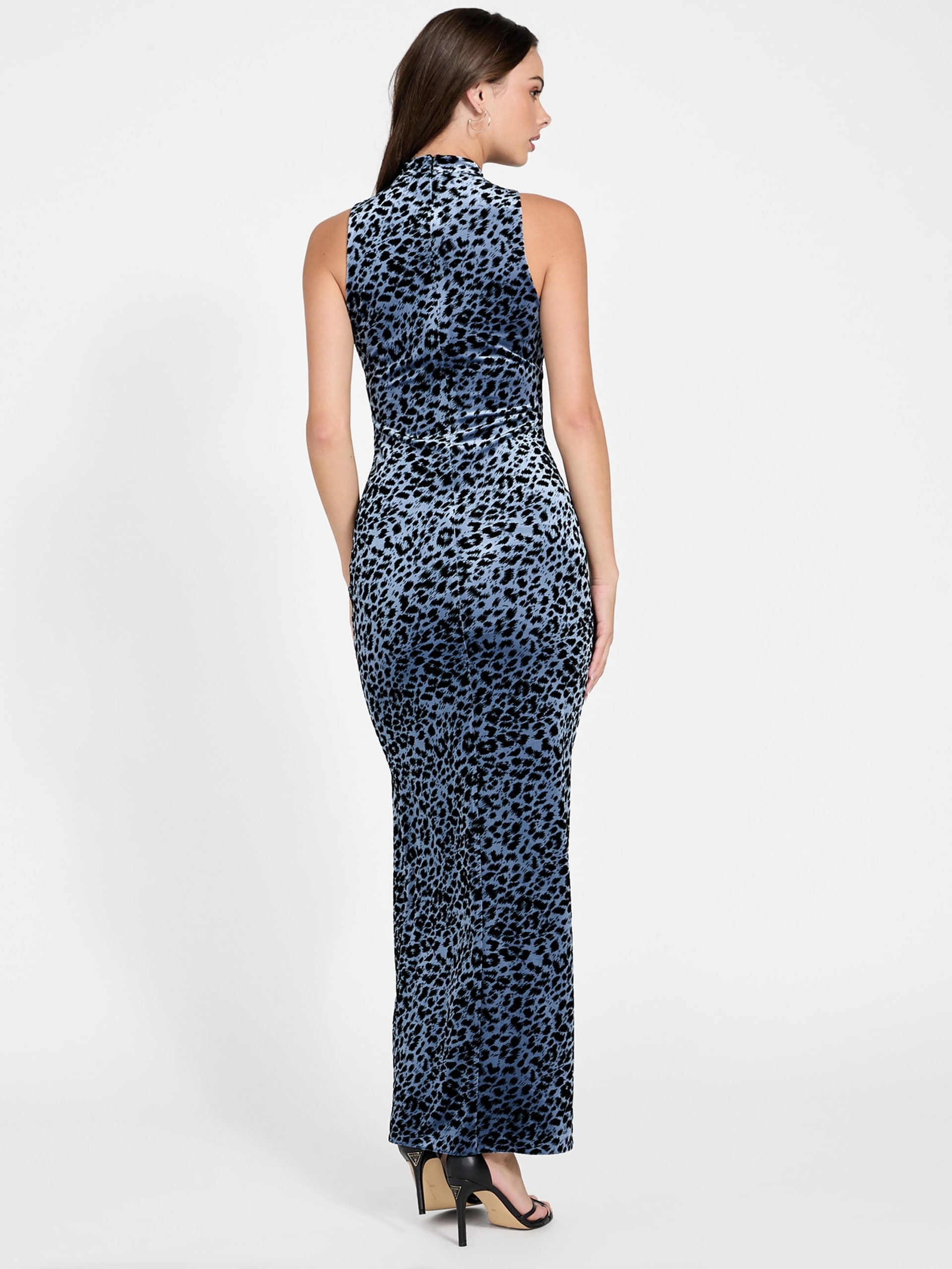 vestido longo animalier