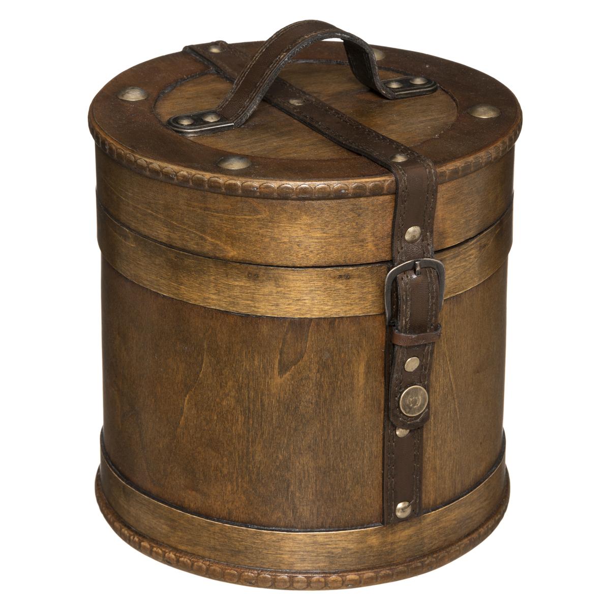 BOITE BOIS BRUCE MARRON D.26X25CM