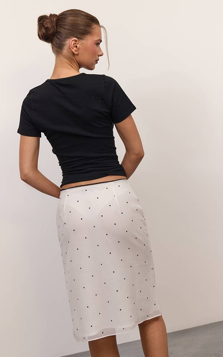 Butter Cream Jupe Midi En Mousseline