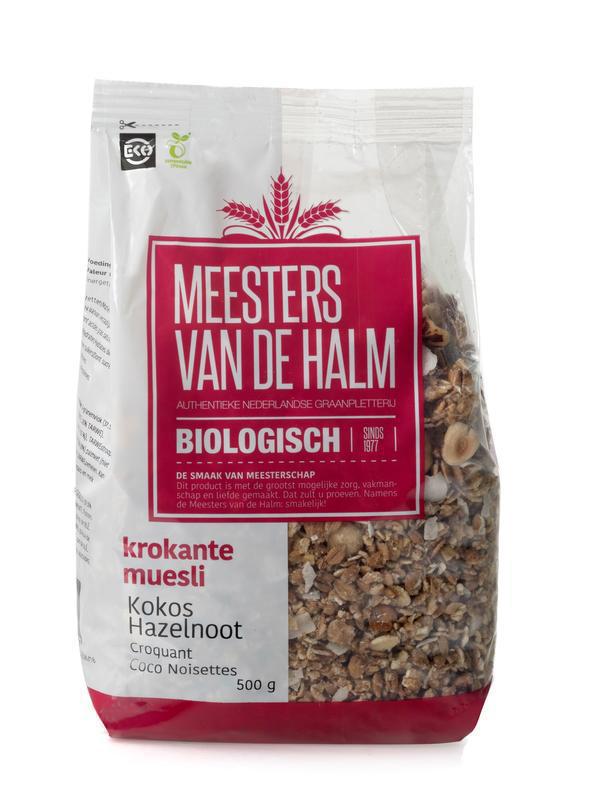 De Halm Krokante Muesli Kokos Hazelnoot 500g