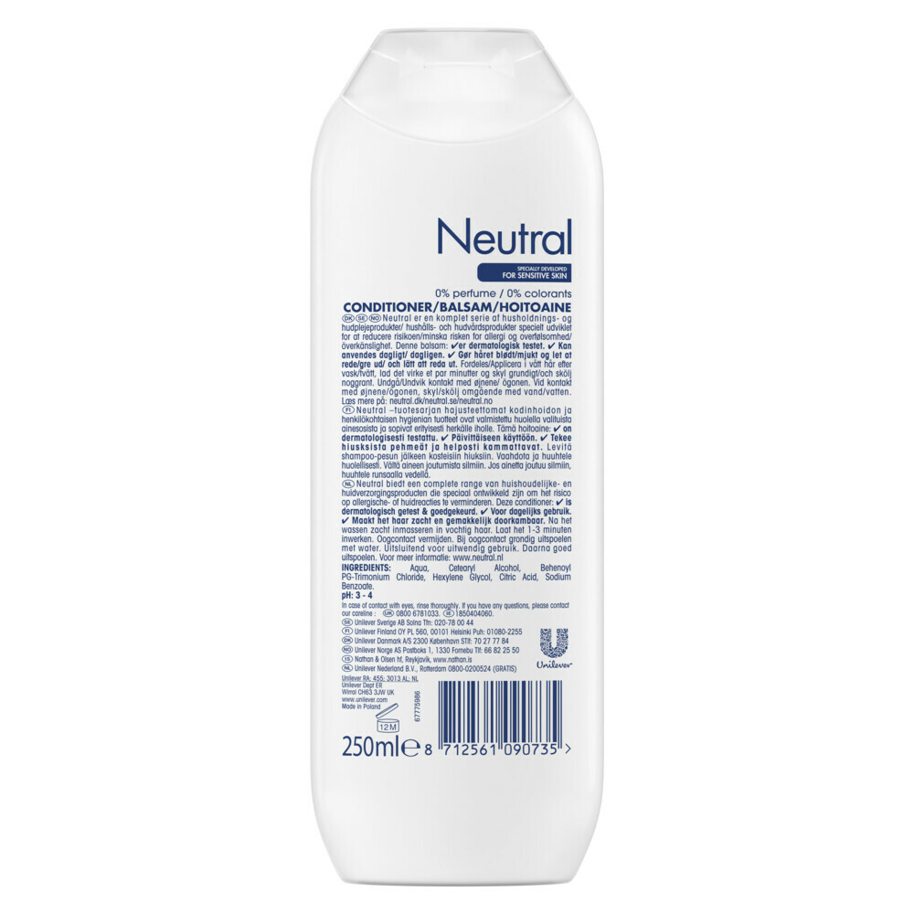 Neutral Conditioner Parfumvrij250 ml