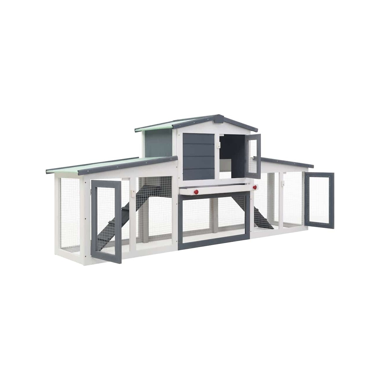 VidaXL Kaninchenstall / Hasenstall mit Dach grau