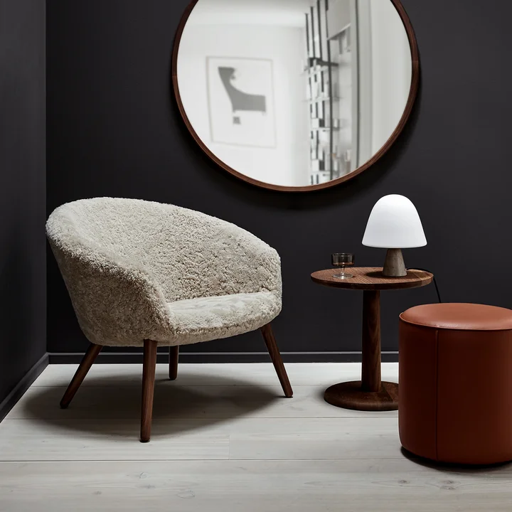 Fredericia - Ditzel Lounge Sessel, Walnuss / Schafsfell