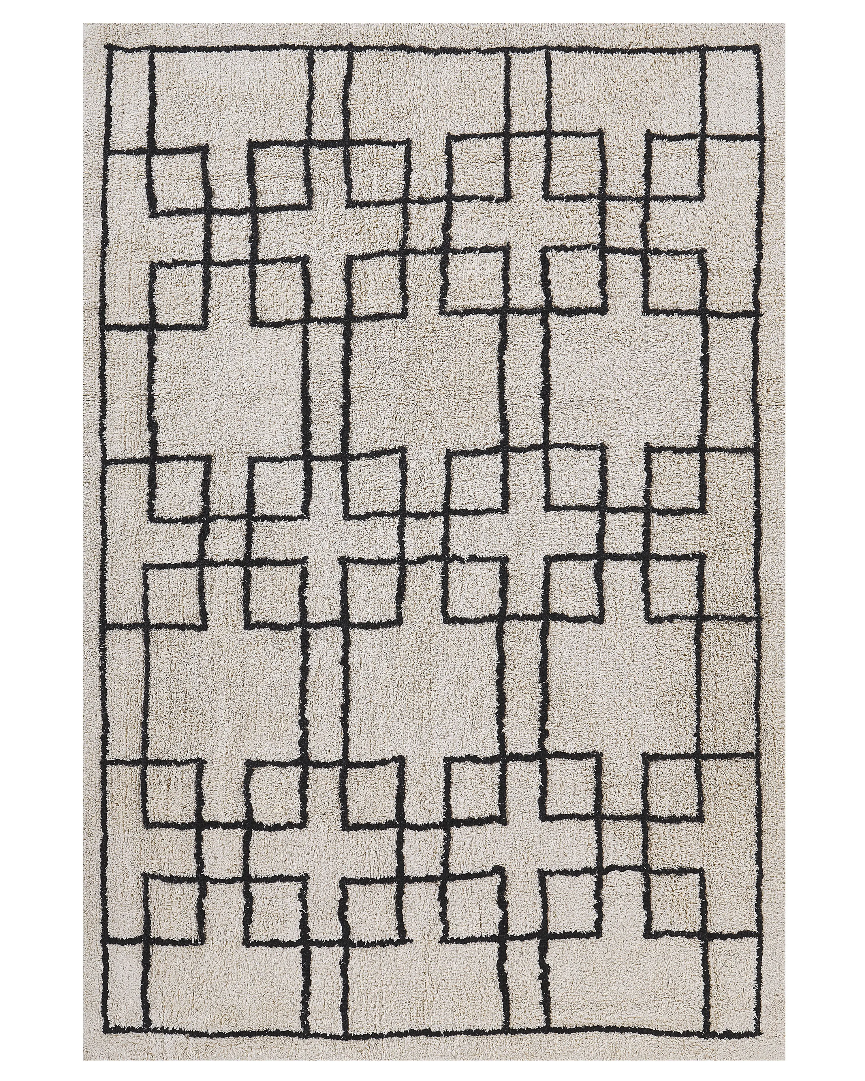 Vloerkleed TURHAL Beige 160 x 230 cm Katoen