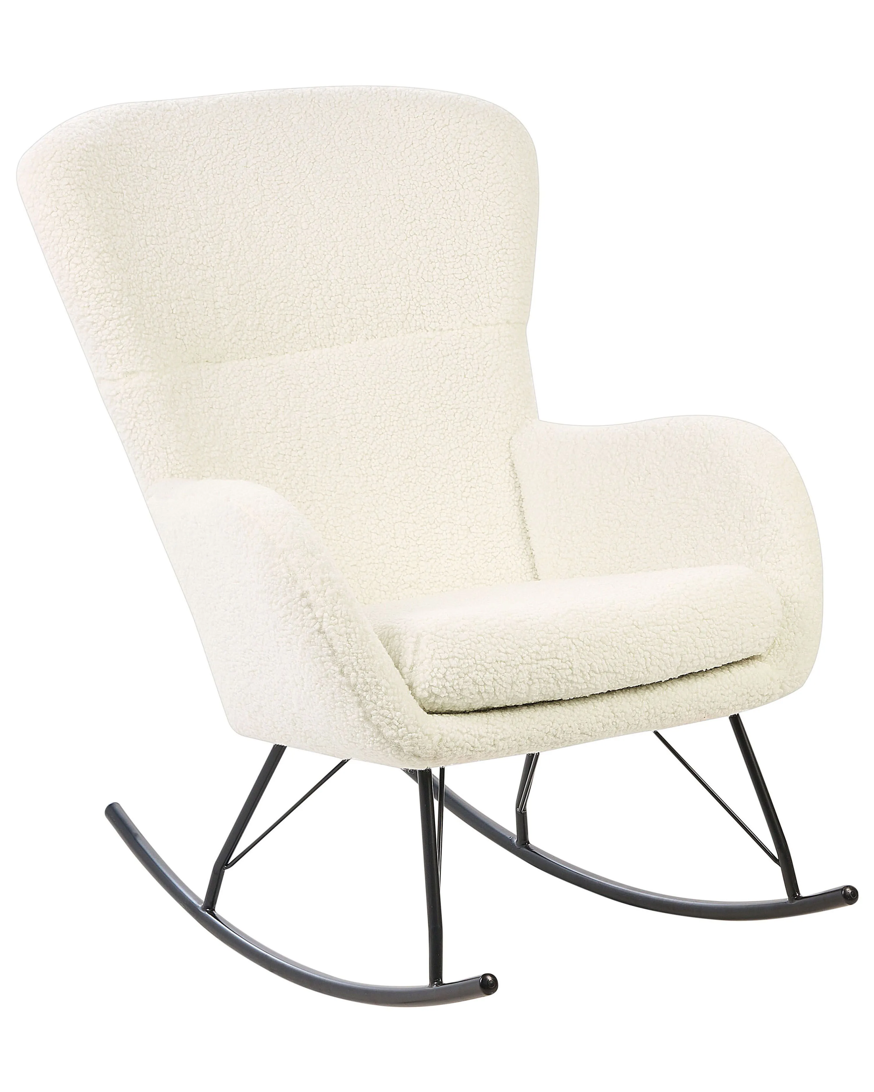 Schommelstoel ANASET Bouclé Lichtbeige
