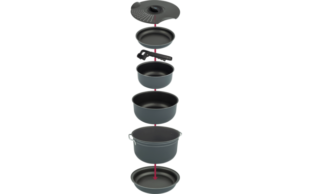 Bo-Camp Camping Topfset Aluminium mit Antihaftbeschichtung 7-tlg.