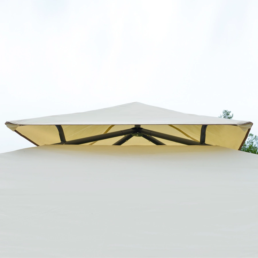 Outsunny Pavillon mit Doppeldach beige